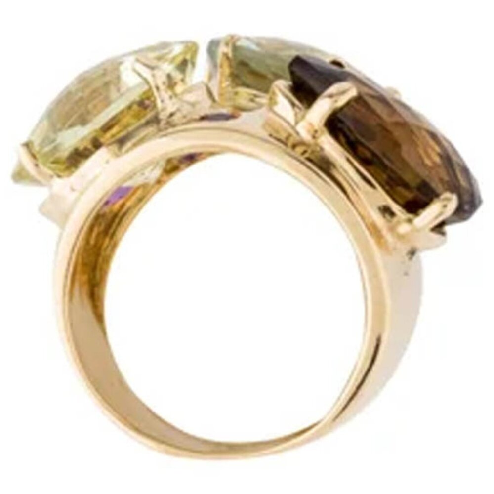 Very Good cond Auth Roberto Coin Ipanema Bold Multigem 18 KT Yellow Gold Ring - Picture 2 of 11